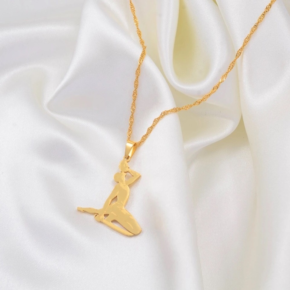 Haiti necklace , drinking girl necklace haiti , - Picture 2 of 5